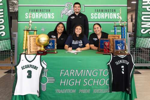 Farmington High’s Caris Dale signs her letter of intent to Northern New Mexico College