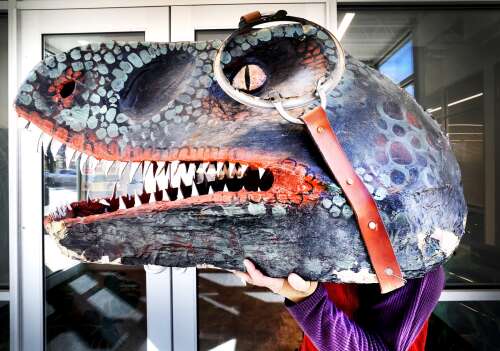Durango’s famous dino sculpture rears its head