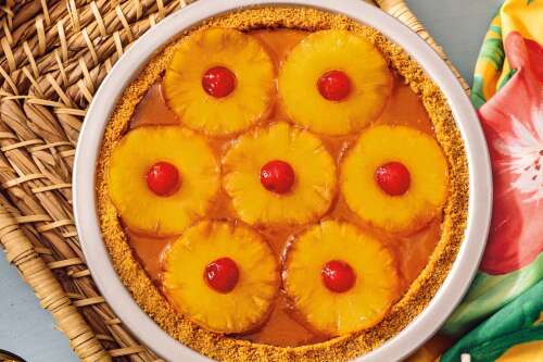 Coconut custard meets pineapple upside-down topping