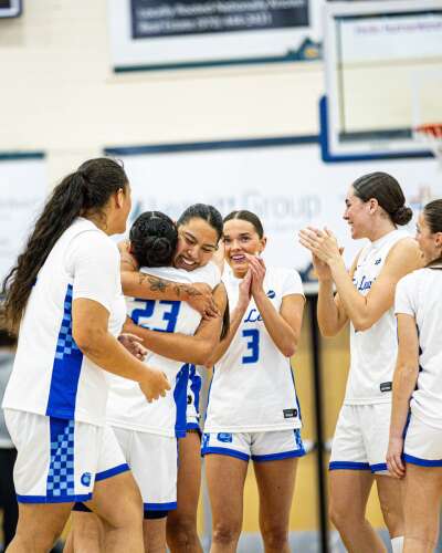 Skyhawks women’s hoops holds on for senior day win