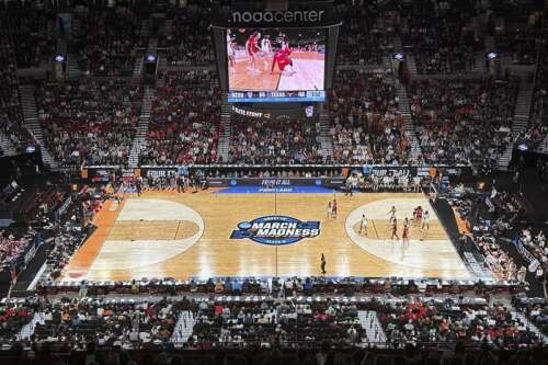 NCAA says a 3-point line was drawn 9 inches short at Portland women's regional by court supplier - Vimarsana News