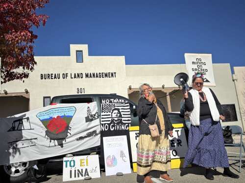 Native activists protest more oil and gas drilling in the Greater Chaco landscape