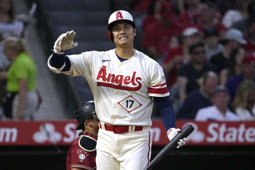 Shohei Ohtani 17 Los Angeles Angels baseball player cartoon