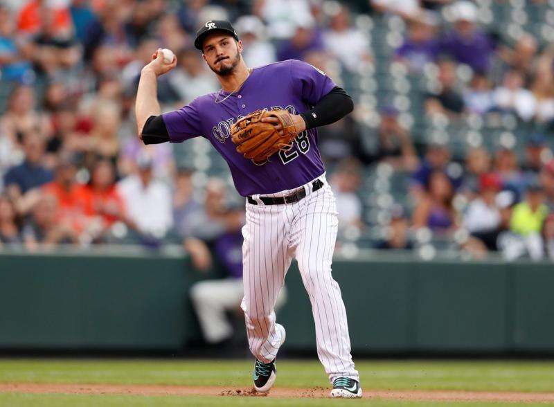 Men's Colorado Rockies Nolan Arenado Nado Majestic Gray 2017 Players  Weekend