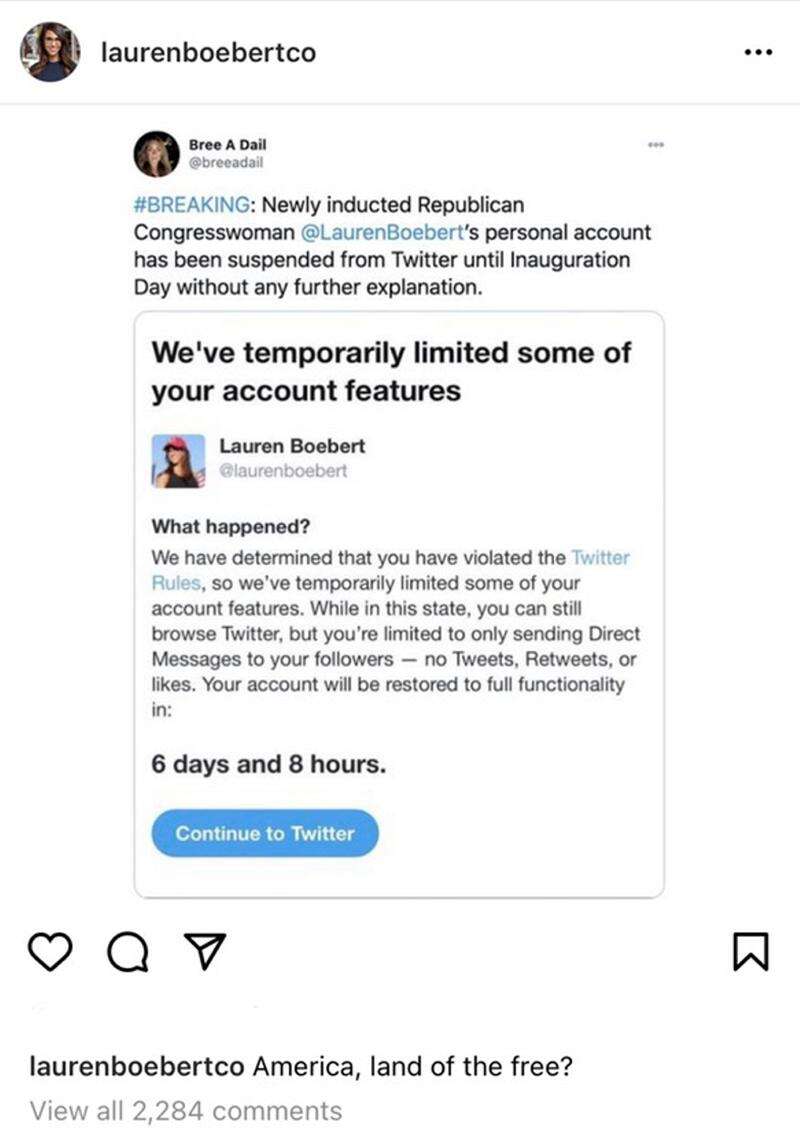 Rep Lauren Boebert Says Twitter Locked Her Account The Durango Herald