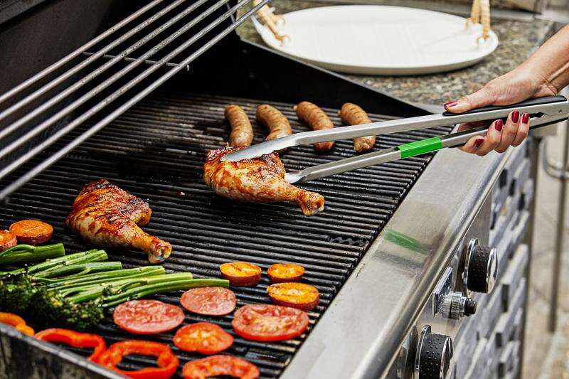 Cooking tongs, cooking and grill tongs, kitchen tongs, grill tongs made of  stainless steel and silicone, sausage tongs, roasting tongs, asparagus