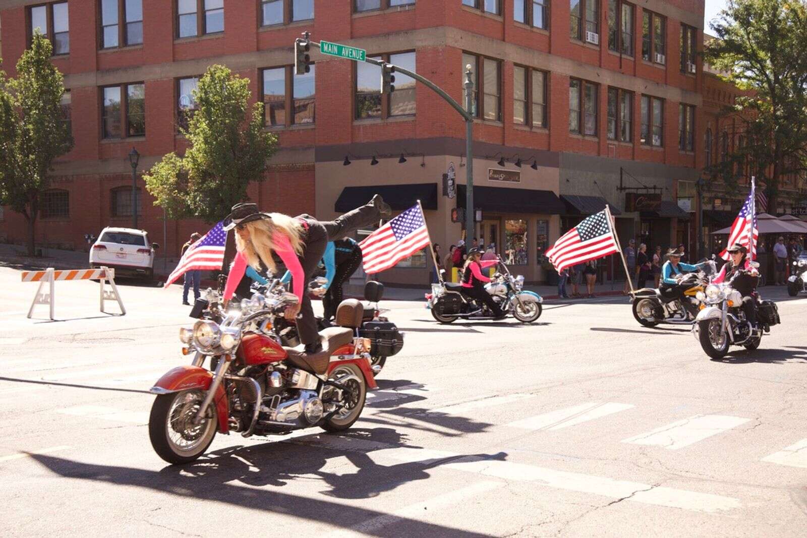 Motorcyclists show off their rides during parade in downtown Durango