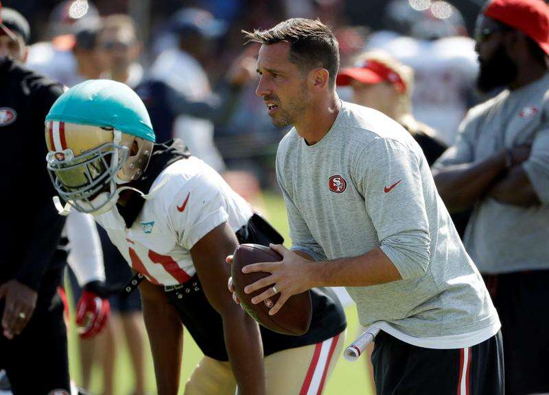 Don't ask Kyle Shanahan about his throwback Deion Sanders jersey