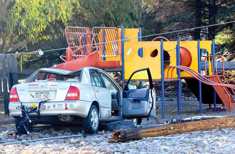 Car crashes into daycare playground, 2 kids hurt