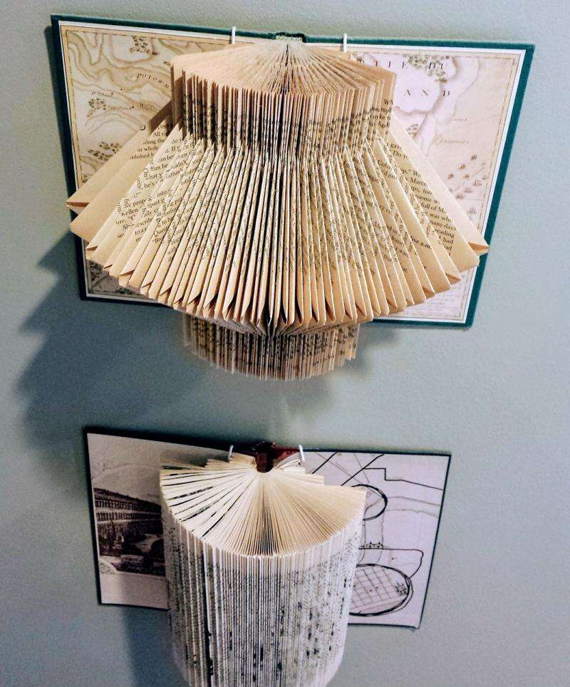 folded book page art