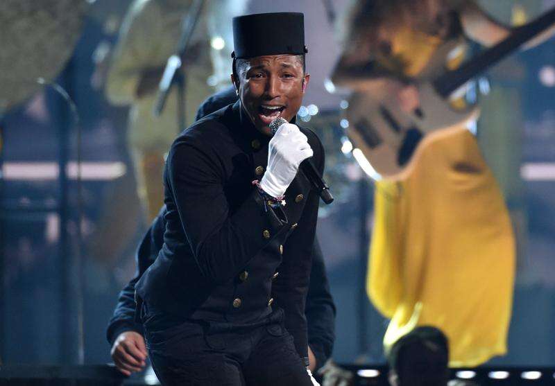 Pharrell Williams Wins Three Grammys & Performs 'Happy' (Video