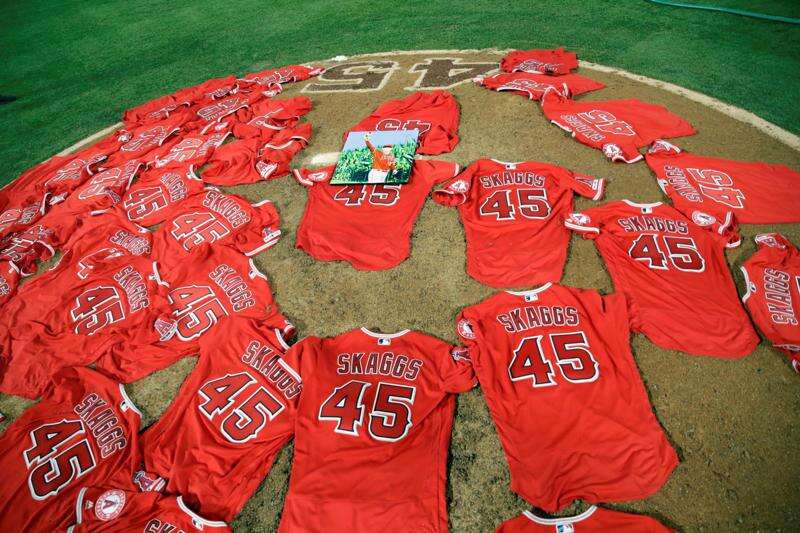 Fans gather outside Angel Stadium to mourn death of Tyler Skaggs