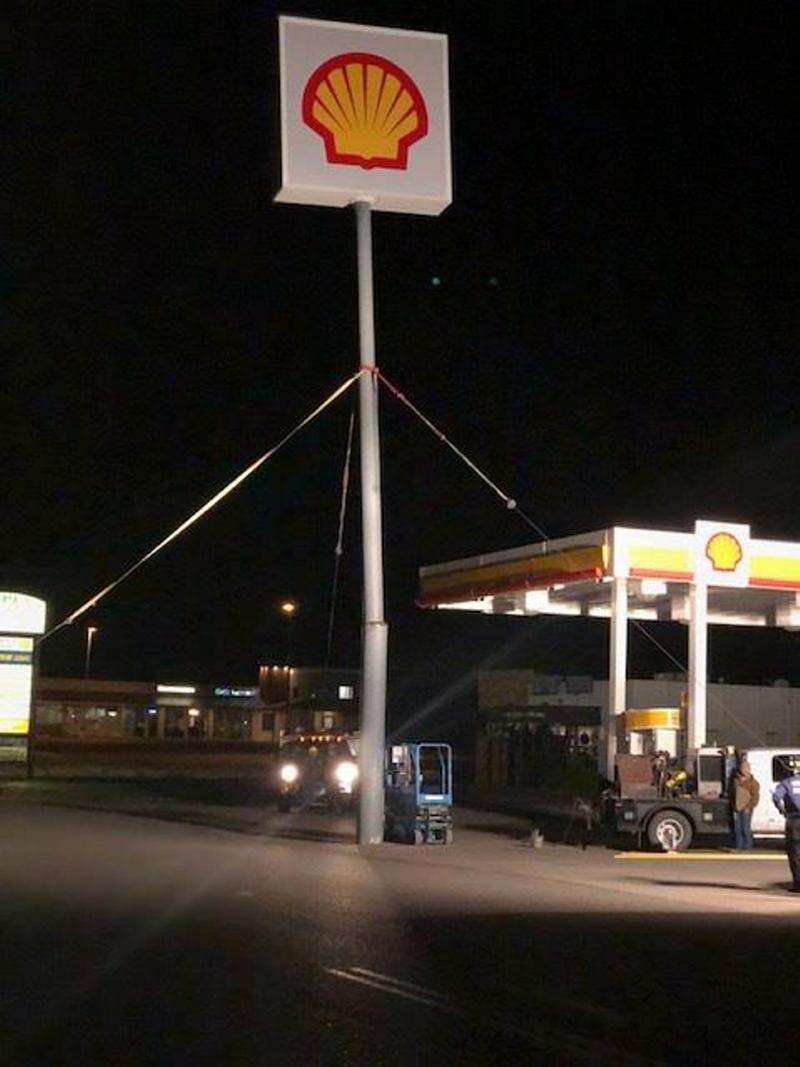 petrol station sign