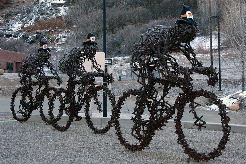 Cycling art sculpture clearance