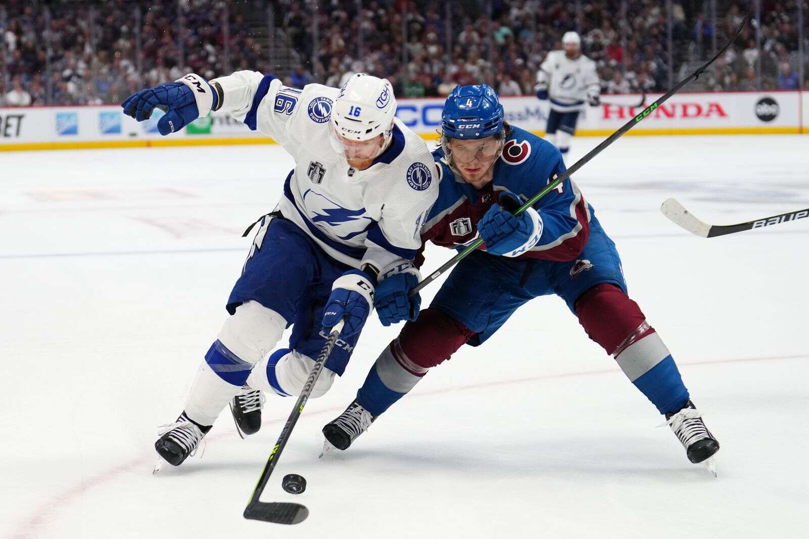 2021-22 Game Used Colorado Avalanche Bowen Byram Home Stanley Cup Helmet  Avs Coa