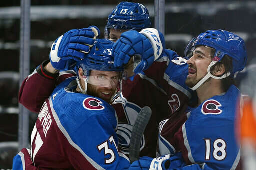 Nathan MacKinnon hat trick clinches division title for Avalanche