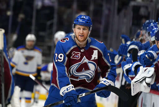 Colorado Avalanche Jersey 29 Nathan MacKinnon 92 Gabriel Landeskog